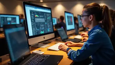 Student working on a digital marketing dashboard